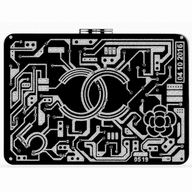 Chanel Resin Stass Silvery-too Metal Minaudiere Black A881848