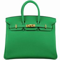 Hermes Birkin 25 Togo Leather 1K Bamboo Gold Hardware Hand Sew Bag HB1025TKB