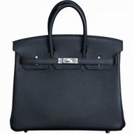 Hermes Birkin 25 Togo Leather 89 Noir Black Gold Hardware Hand Sew Bag HB1025TSS