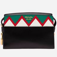 Prada Esplanade Calf/Saffiano Leather Shoulder Bag Black P1BH0493