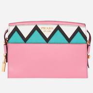 Prada Esplanade Calf/Saffiano Leather Shoulder Bag Begonia Pink P1BH0494