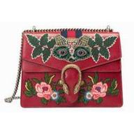 Gucci Dionysus embroidered leather shoulder bag Red 400235 CWICX 8441