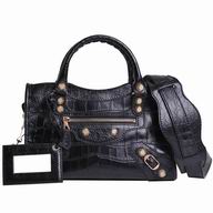 Balenciaga Giant 12 mini City Lambskin Motorcycle Bag Black B7071902