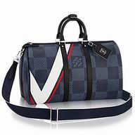 Louis Vuitton Keepall Bandouliere Dimer Cobalt Canvas Travel bag M44008