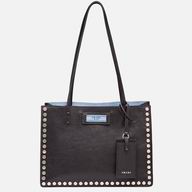 Prada Etiquette Calfskin Hand Bag Black P7081701