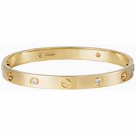 Cartier Love 18K Yellow Gold 4 Diamonds Bracelet CR7081810