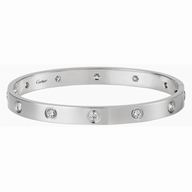 Cartier Love 18K White Gold 10 Diamonds Bracelet CR7081810