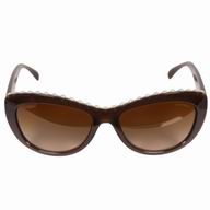 Chanel Plastic Frame CC logo Pearl Sunglasses Coffee A7082503