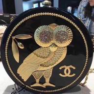 CHANEL Athens Owl Olive Branch Coin Evening Bag Black C7102301