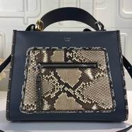 Fendi 2017 Runaway F Logo Calf/python skin Hand/shoulder Bag F7111502