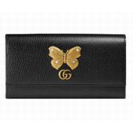 Gucci Leather continental wallet with butterfly 499359 CAOGT 1081