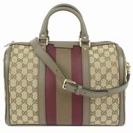 Gucci Vintage Web GG Boston khaki Purple G7122505