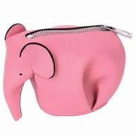 Loewe Animales Elephant Calfskin Wallet Pink L8011409