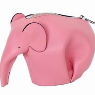 Loewe Animales Elephant Calfskin Wallet CandyPink L8011412