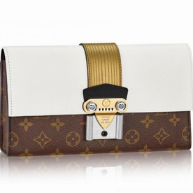 Louis Vuitton Monogram Column Clutch Monogram Calfskin Hand Bag M54617