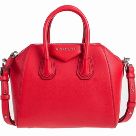 Givenchy Antigona Goat Skin Shoulder Tote Bag Mini Red A962D69