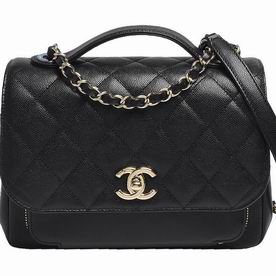 CHANEL Affinity Gold Hardware Rhombic Caviar Calfskin Bag in Black A789A49