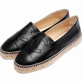 Chanel Espadrilles CC Logo Lambskin Pencil Shoes (Black) G29762