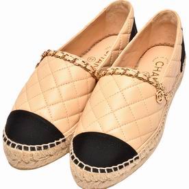 Chanel Espadrilles Lambskin/Tussores Pencil Shoes (CamelXBlack) AS686310