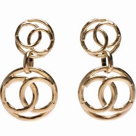 Chanel CC Logo Gold color Double Circle Earring FA37133