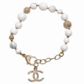 Chanel Classic CC Logo Marble Wrist Chain Gold Color FD755508