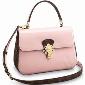 Louis Vuitton Glossy Patent Leather Cherrywood Bag Rose Ballerine M53355