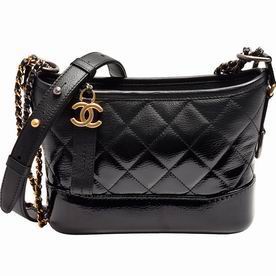Chanel Gabrielle Silver-Tone & Gold Tone Metal Hobo Bag Black A91810BWTQ