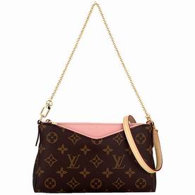 Louis vuitton Monogram Canvas Pallas Clutch Bag Pink M44037