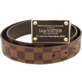 Louis Vuitton Damier Ebene Canvas Belts Brown M9677U