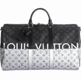 Louis Vuitton Monogram Eclipse Split coated canvas KEEPALL BANDOULIèRE 50 M43817