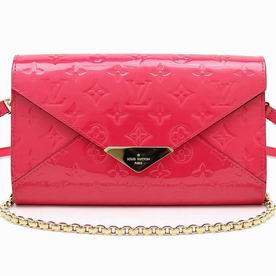 Louis Vuitton Monogram Vrnis Leather Mira Clutch Bag Hot Pink M90323