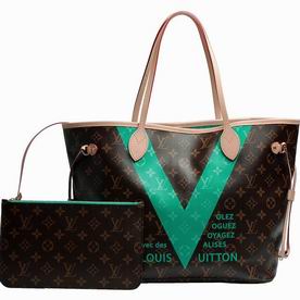 Louis Vuitton Monogarm Canvas V Neverfull MM Turquoise M41601