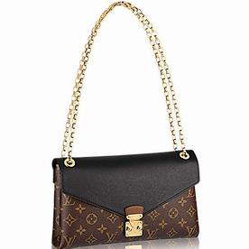 Louis Vuitton Pallas Chain Noir Color Clutch Shoulder Bag Cross Body M41223