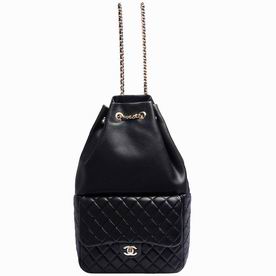 Chanel 2016 Lambskin Gold Metal Backpack In Black A94430