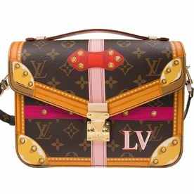 Louis Vuitton Printed Monogram Coated Canvas Natural Cowhide Trim Pochette Metis Bag M43628