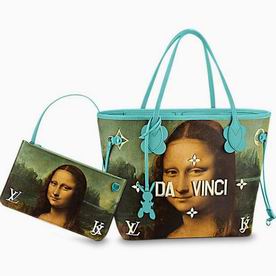 Louis Vuitton Neverfull Da Vinci Canvas Body Bag Vert Deau M43325