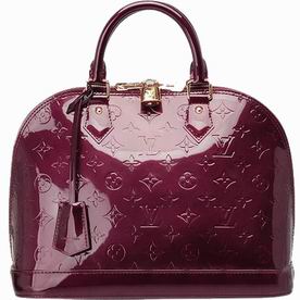 Louis Vuitton Monogram Vernis Alma Bag PM In Rouge Fauviste M91691