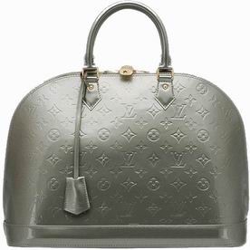 Louis Vuitton Monogram Vernis Alma MM In Silver Grey M91558