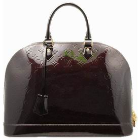 LOUIS VUITTON 2010 MONOGRAM VERNIS AMARANTE ALMA MM M93595