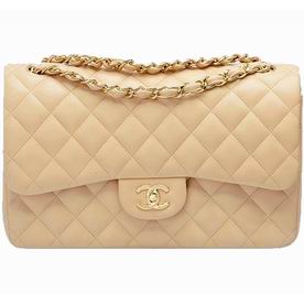 Chanel Lambskin Jumbo Double Flap Bag Apricot(Golden) A58600-AG