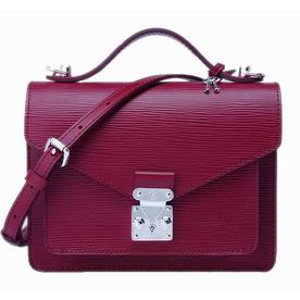 Louis Vuitton Epi Leather Monceau BB Bag Purplish-Red M40783
