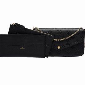 Louis Vuitton Monogram Empreinte Leather Pochette Felicie Noir M64064