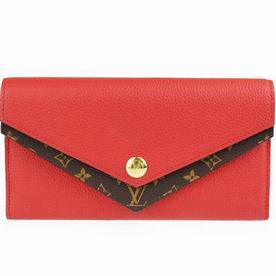 Louis Vuitton Double V Monogram Canvas Fine-grained calf Leather Wallet M64317