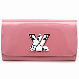 Louis Vuitton Calfskin Leather Twist Wallet Rose Blush M64418