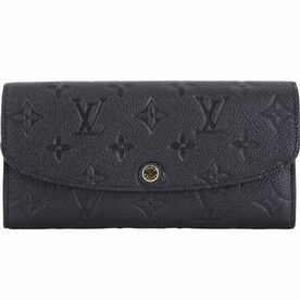 Louis Vuitton Embossed Leather Emilie Wallet Black M62369