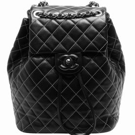 Chanel Classic Rhomboids Calfskin Backpack Black C7042209