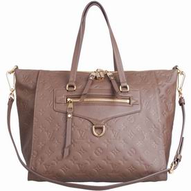 Louis Vuitton Classic Monogram Empreinte Calfskin Bag In Charcoal Brown M93409