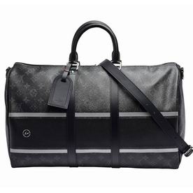 Louis Vuitton Monogram Eclipse Canvas Bandouliere Duffel Keepall 45 M43413