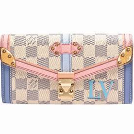 Louis Vuitton Printed Damier Azur Coated Canvas Sarah Wallet N60119