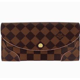 Louis Vuitton Damier Ebene Canvas Caissa Wallet Rose Ballerine N61227